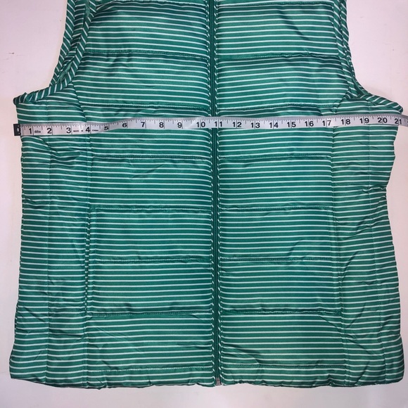 New Green and White Striped Puffer Vest - Picture 3 of 9
